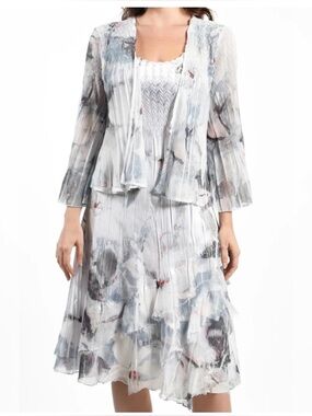 Komarov Two Piece Floral Dress/Jacket Set